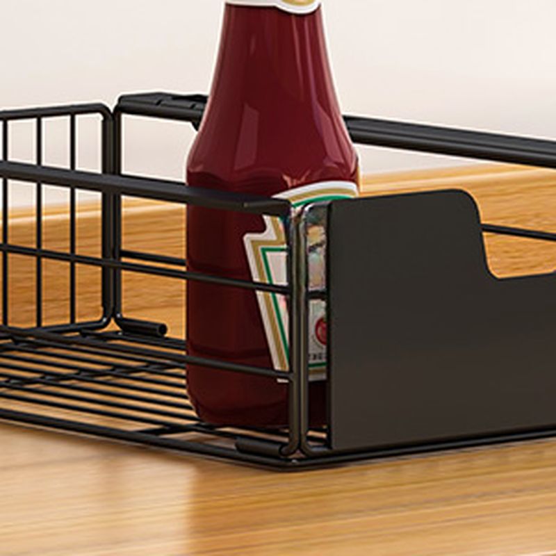 Portable Center with Wheels, Exterior Shelving, Manufactured Wood Countertop, Open Storage, Basket, 4/2 Baskets, Brown/Natural Top