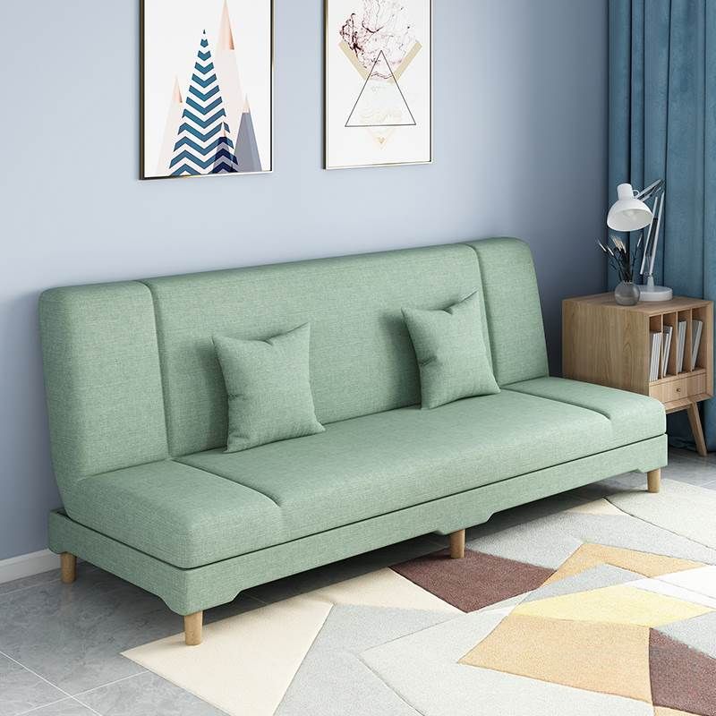 Contemporary Modern Grey/Azure/Emerald Green Sleeper, Solid Color, 3-Seater with 2 Pillows