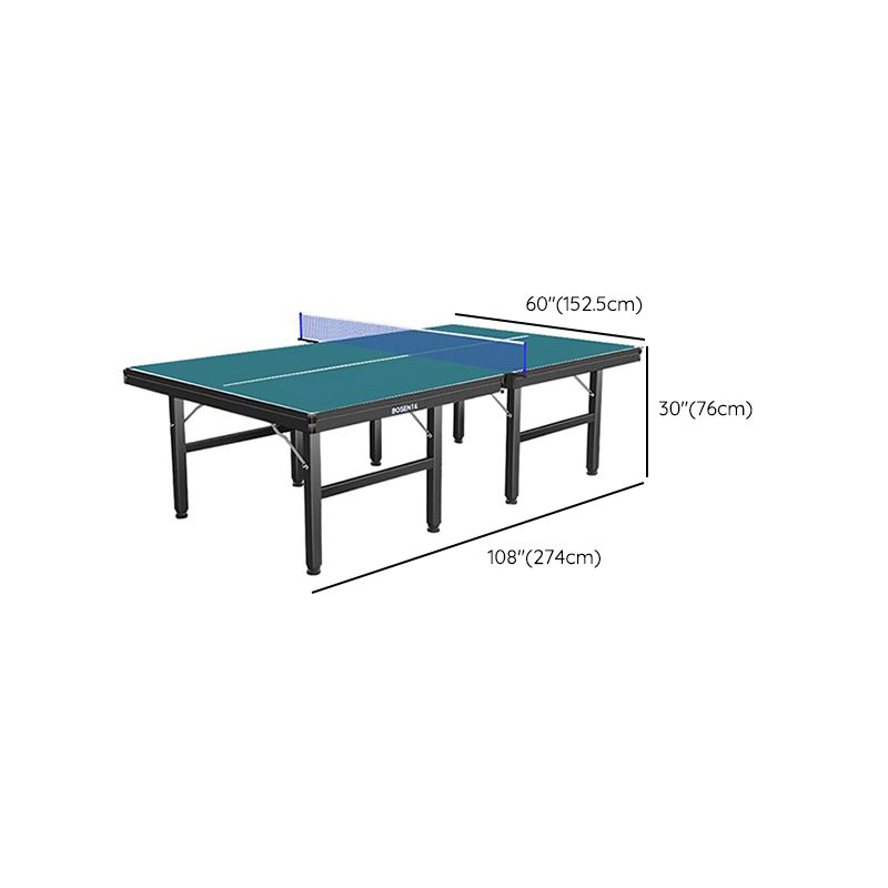 Indoor Emerald Green Synthetic Laminate Ping Pong Table with Included Table Tennis Paddle