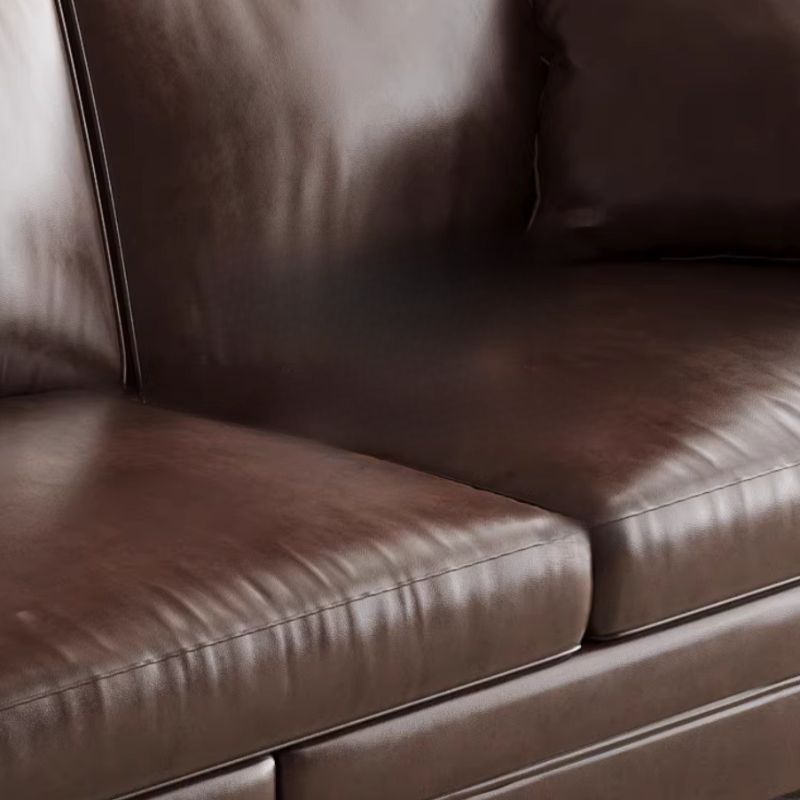 Drawing Room Standard Sofa in Pu Leather with Black/Olive Green/Mocha Upholstery and Armrest