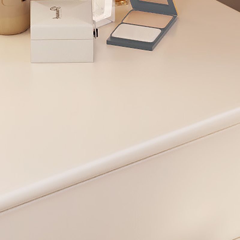 Chalk Modish Large Vanity Set with Lumber Table Top, 5 Drawers/8 Drawers, and Light Up Mirror