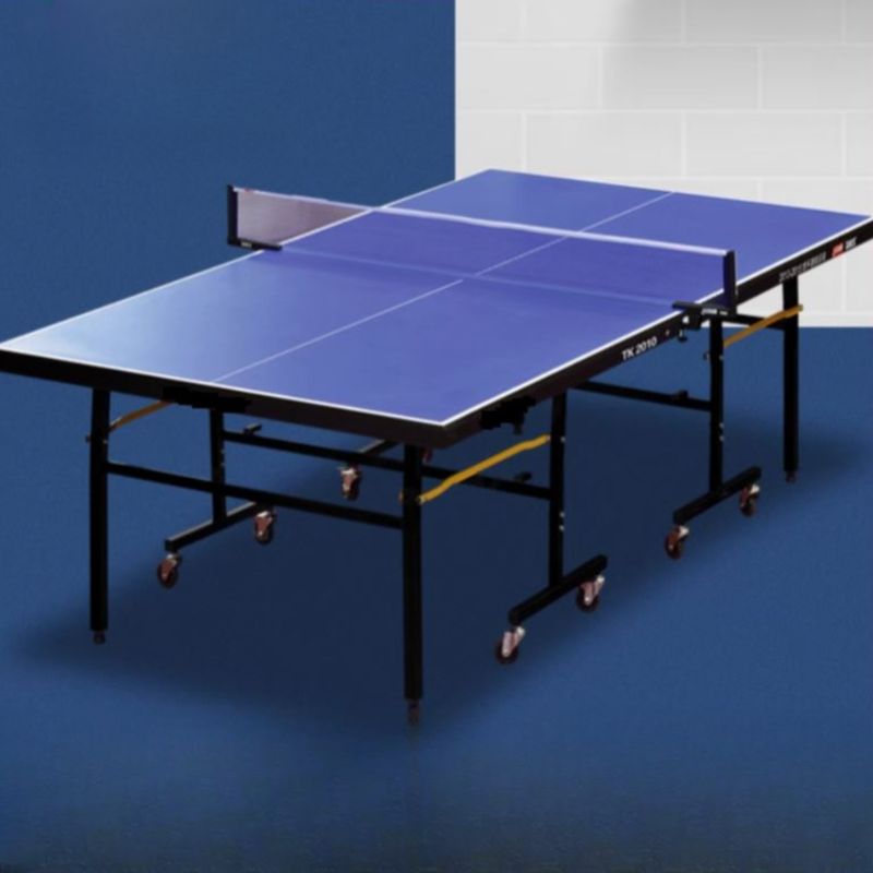 Versatile Indoor/Outdoor Ping Pong Table in Ink/Cerulean with Synthetic Laminate and Paddle