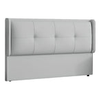 Trendy Panel Headboard with No Distressing, Piled Tufted Rectangle Design for Full/Queen Bed, Sponge Upholstery Fill, Standard Height