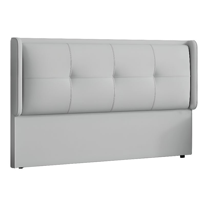 Trendy Panel Headboard with No Distressing, Piled Tufted Rectangle Design for Full/Queen Bed, Sponge Upholstery Fill, Standard Height