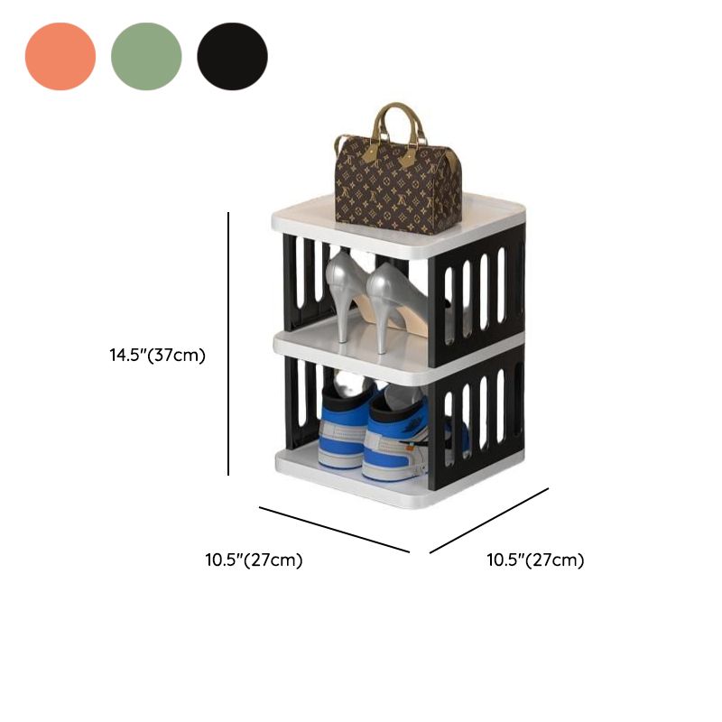 Art Deco Polymerized Material Square Shoe Rack with 2/3/4 Shelves, 1-10 Pairs Capacity for Drawing Room