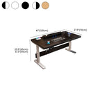 Casual Adjustable Height Standing Desk with Abrasion Resistance, T-Shape Base, Ink/Chalk/Light Brown Top, Self-supporting, Programmable Memory Controller