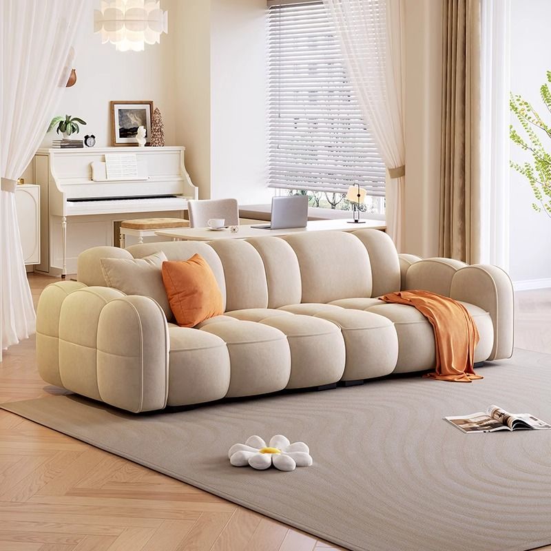 Standard Sofa/Loveseat in Flannel with Rose/Butter Color/Light Green Upholstery and Armrest