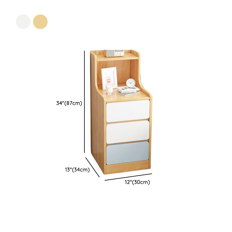 Casual Drawer Storage Nightstand with 3 Drawers, 1 Shelf, and Composite Wood Countertop