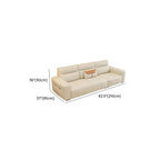Modish Solid Color Stain Resistant Standard Sofa/Loveseat in Beige, Seats 7/6-Seater/5 Person with 3 Pillows