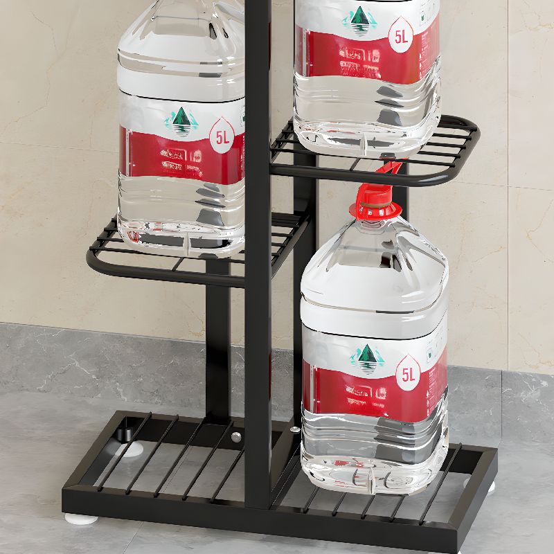 1 Piece 3 Tiers/4 Tiers/5 Tiers Rectangle Metal Plant Rack with White/Black 3 Shelves/4 Shelves/5 Shelves and Solid Base