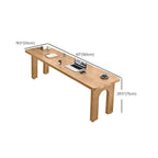 Casual Writing Desk with Easy Assembly, Moth Proof Parsons Base, Natural Top, Unattached Installation, and Foot Pad