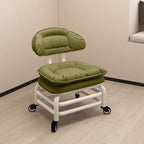 Modish Unique Solid Color Standard Ottoman in Pu Leather with Grey/Sage/Citrus Color and Caster Wheels
