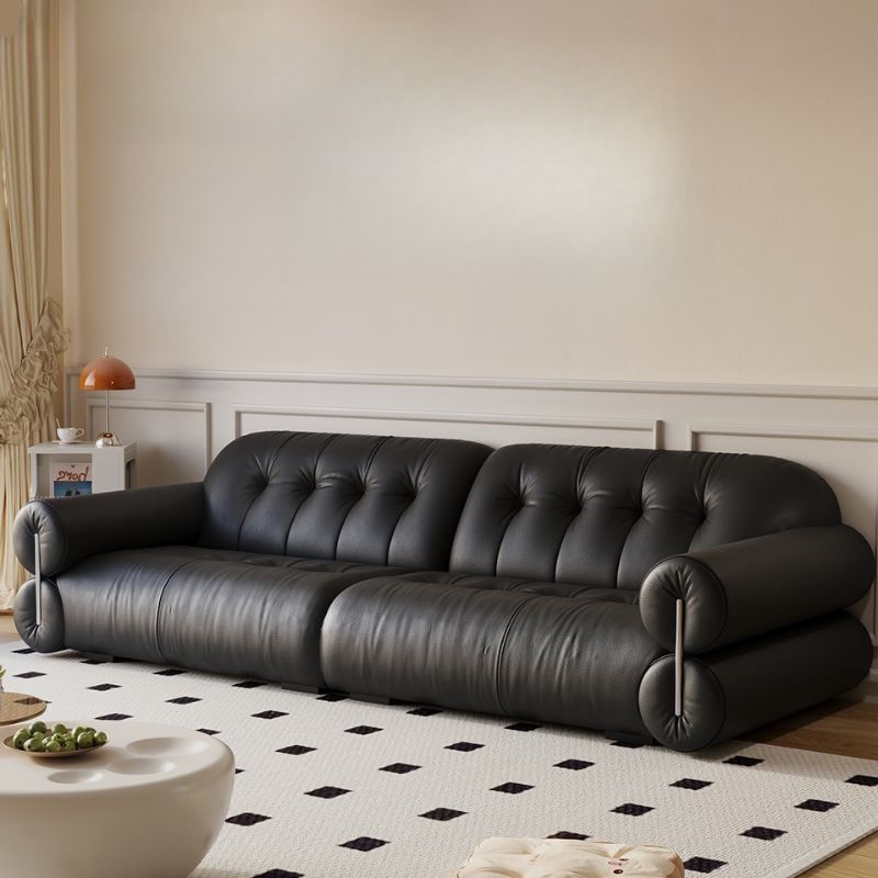 Modish Solid Color Stain Resistant Standard Sofa/Loveseat in Black/Light Gray/Light Brown with 3-seater/4-seater/5 Person Capacity