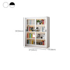 Steel Vertical Barrister Bookcase with Transparent Glass Doors and Closed Back, Featuring 6-Shelf/5-Shelf/4-Shelf