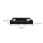 Modish Solid Color Water Resistant/Stain Resistant Standard Sofa/Single Sofa in Midnight Black, Seats 5/4/3 with 3/2/1 Pillows