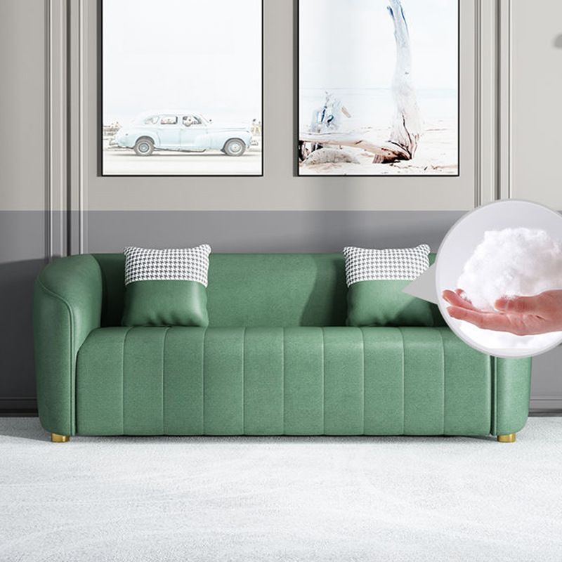 Contemporary Modern Solid Color Water Resistant Standard Sofa in Blush/Navy Blue/Amber Color for 3 with 2 Pillows