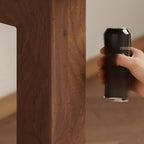 Minimalist Gaming Computer Desk with Ergonomic Features, Auburn Solid Wood Top, Anti-stain, Independent Structure, Headphone Hook
