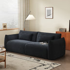 Loveseat with Flannel Upholstery in Black/Jade Green/Beige, Includes Arm