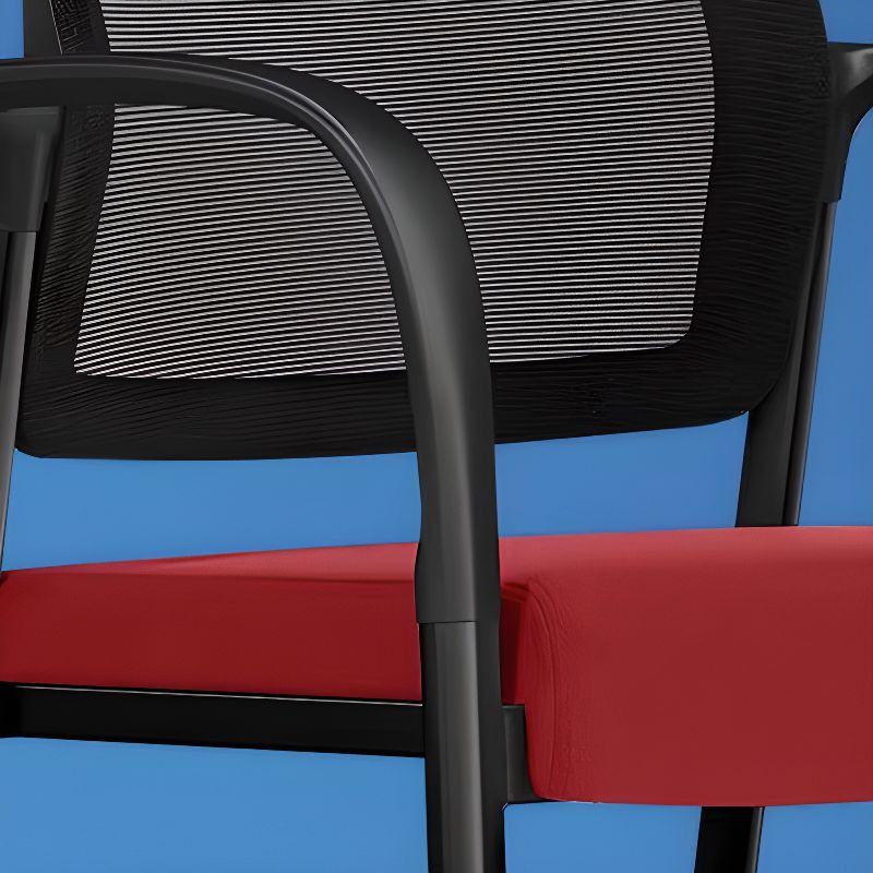 Casual Side Chair with Support Rail Arms, Non-foldable Metal Frame, 1 Piece for Tile Flooring