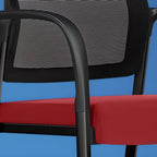 Casual Side Chair with Support Rail Arms, Non-foldable Metal Frame, 1 Piece for Tile Flooring
