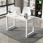 Modern Rectangular Laminate Writing Table in Chalk/Unfinished Color