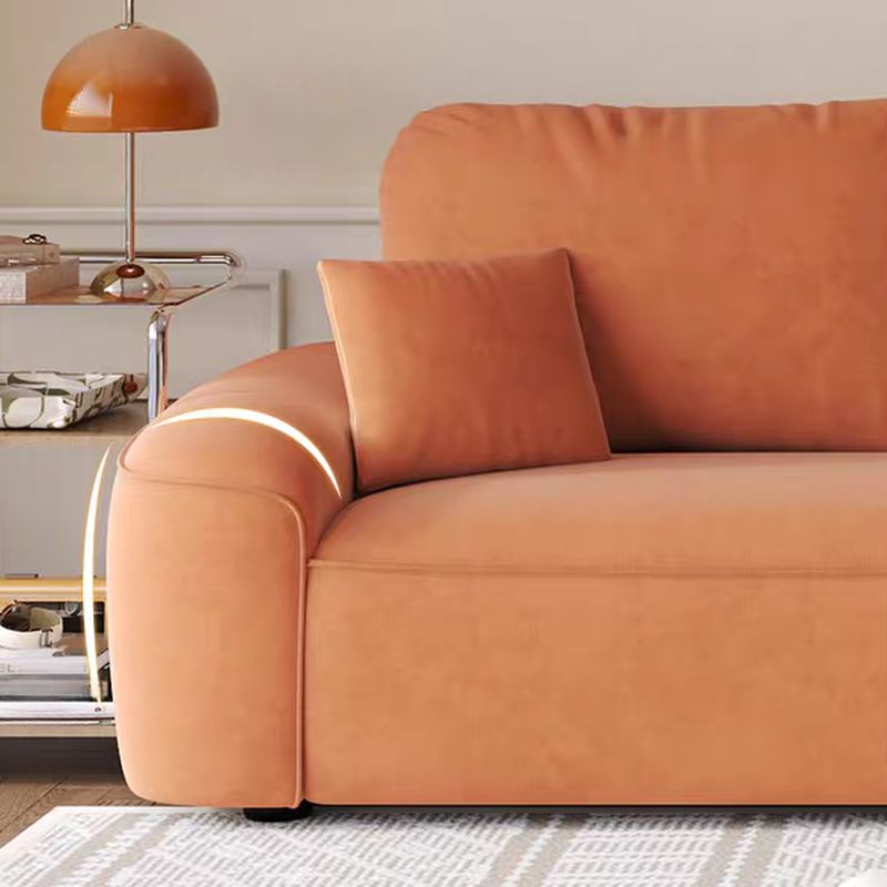 Modern Solid Color Scratch-defiant Standard Sofa/Loveseat in Grey/Citrus Color/Ivory with 3-seater/4-seater/1-seater Capacity and 2/3 Pillows