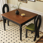 Modish Midnight Black Solid Wood Table with Legs and Fixed Table Mechanism for 4-seater/6-person Seat/2-seater, Featuring Solid Wood Tabletop