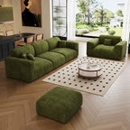 Drawing Room Standard Sofa/Loveseat in Soft-pile Fabric with Sage Upholstery and Armrest
