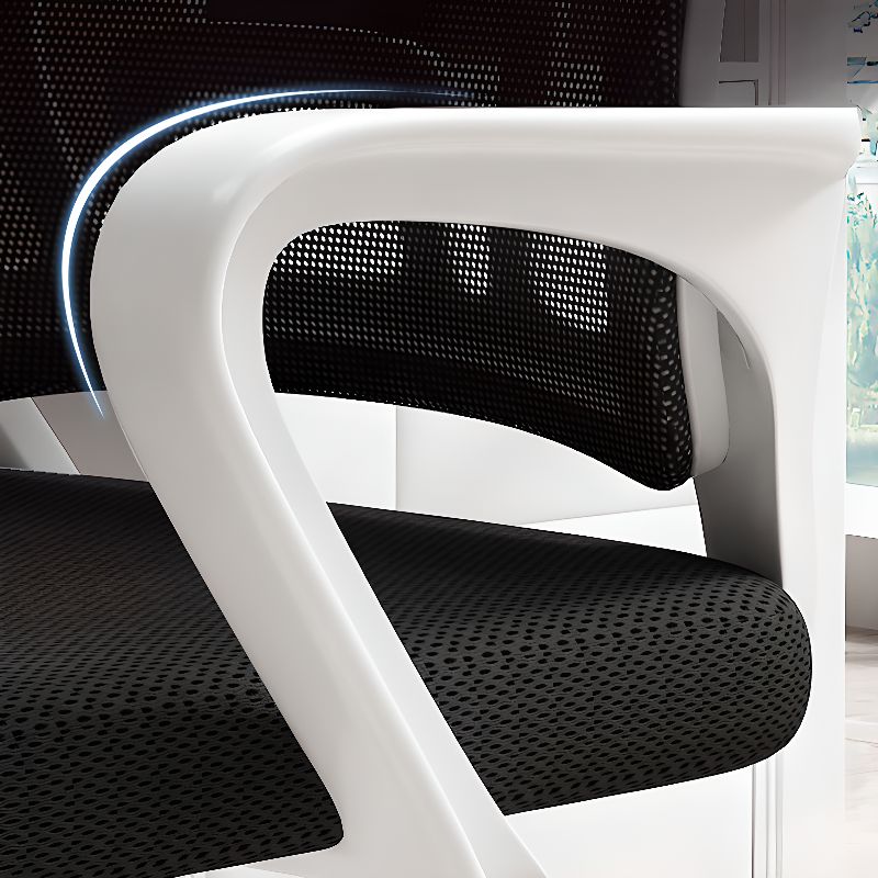 Simple Style Office Chairs with Midnight Black/Dove Grey Upholstery, Armrest, Portable Wheels, Ergonomic Design, and Lumbar Support