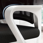 Simple Style Office Chairs with Midnight Black/Dove Grey Upholstery, Armrest, Portable Wheels, Ergonomic Design, and Lumbar Support