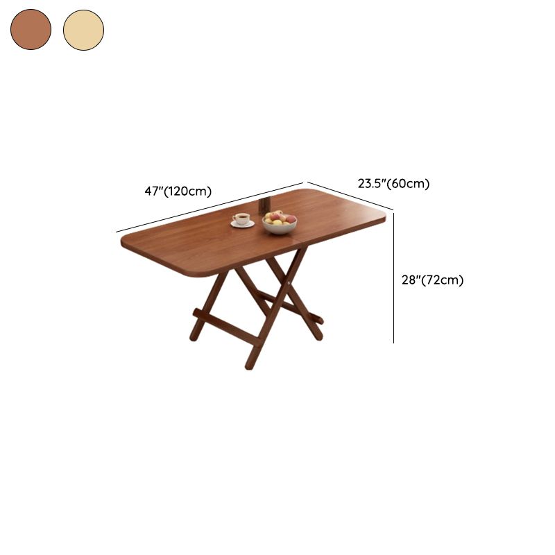 Veneer Dining Table with Crisscross Legs, Scratch-repellent and Foldable, for 4 People/2 People