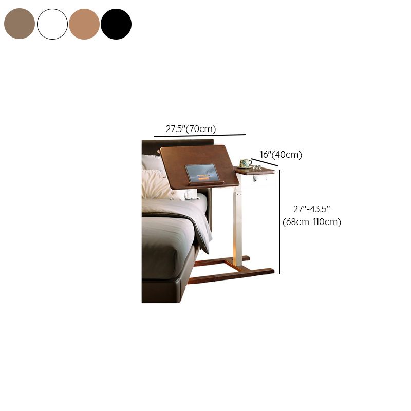 Casual Engineered Wood Laptop Cart with Adjustable Height, Casters, and Ergonomic Tilt