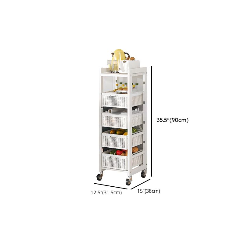 Portable Center with Metal Countertop, Basket, and 4/3 Baskets