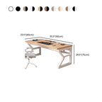Modern Rectangular Gray/Chalk/Unfinished Color Manufactured Wood Office Computer Desk with Cable Management