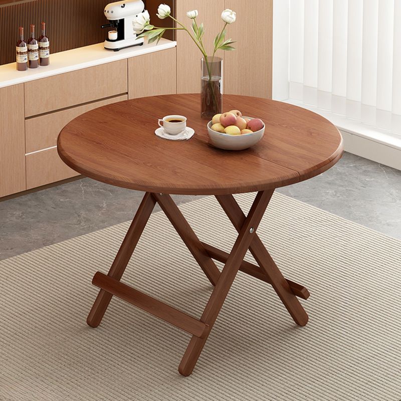 Veneer Dining Table with Crisscross Legs, Scratch-repellent and Foldable, for 4 People/2 People