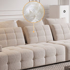 Modish Solid Color Scratch-durable/Stain Resistant Standard Sofa/Single Sofa in Chalk, 5 Person/4-seater/Seats 3