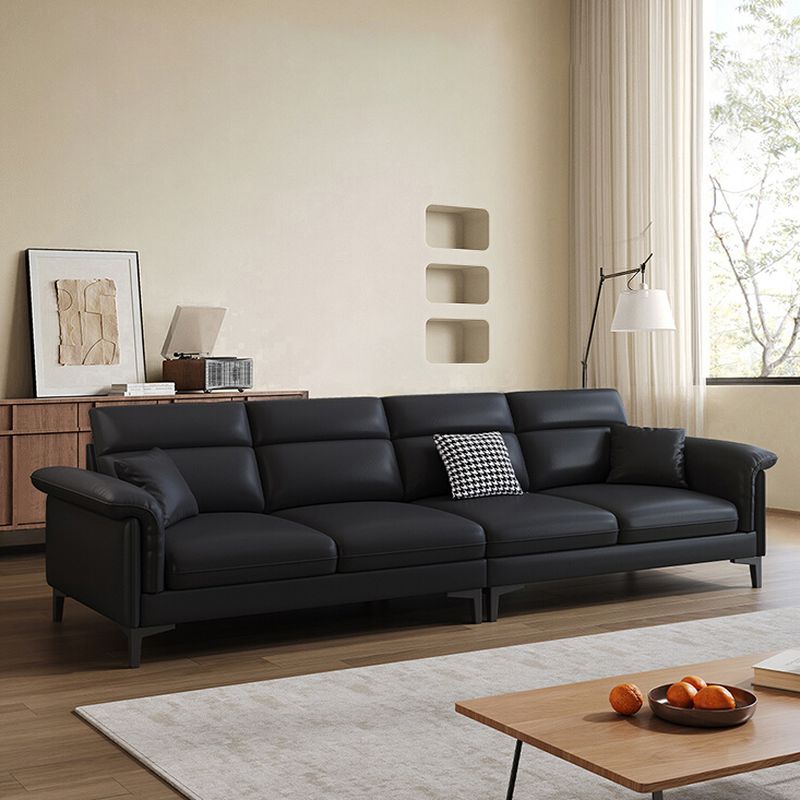 Standard Sofa/Loveseat in Black with Arm and 3 Pillows