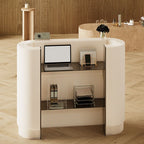 Contemporary Oblong Reception Desk in Ink/Dark Gray Polymerized Material Top