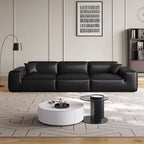 Simplistic Natural Wood Finish Single Sofa with Pleather Upholstery, Armrest, and Legs