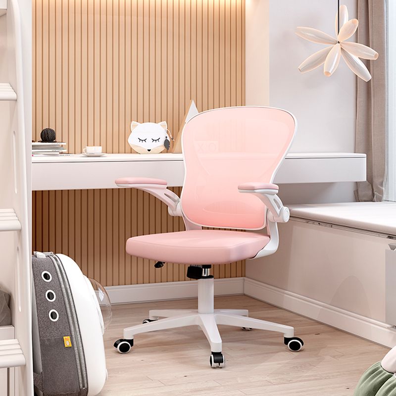 Simple Multi-levelled Single Color Nylon Chair with Chalk Frame, Lumbar Support, Tilt Mechanism, and Glide Movement
