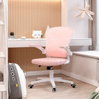 Simple Multi-levelled Single Color Nylon Chair with Chalk Frame, Lumbar Support, Tilt Mechanism, and Glide Movement
