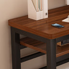 Simplistic Odor Resistant Lumber Auburn Office Desk with H-Shape Base and Foot Pad, Easy Assembly