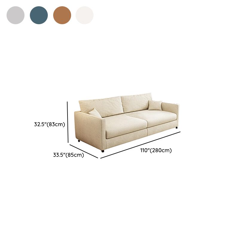 Drawing Room Standard Sofa in Light Gray/Dark Blue/Amber Color with Armrest