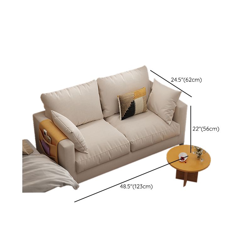 Scratch-immune Loveseat with Arm, Seating for 2, Receptacle Storage, Slipcover, and 2 Pillows