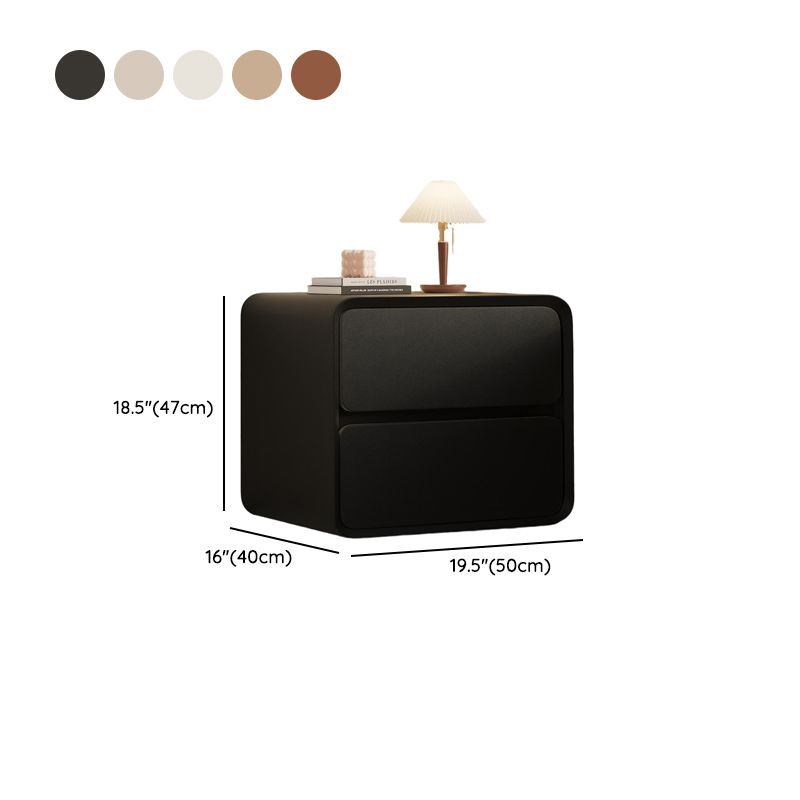 Modish Curved Nightstand with Pleather Countertop