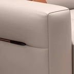 Modish Solid Color Stain Resistant Standard Sofa/Loveseat in Beige, Seats 7/6-Seater/5 Person with 3 Pillows/1 Pillow