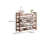 Art Deco Bambusa Rectangle Shoe Rack with Brown Finish and Adjustable Shelves for 21-40 Pairs in Drawing Room