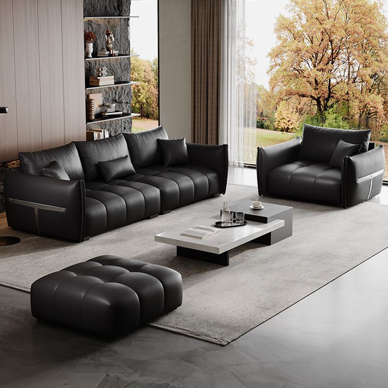 Tear Resistant Black Standard/Single Sofa with Arm and 3/1 Pillows