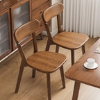 Art Deco Dinette Side Chair with Ventilated Back, Ink/Tan/Unfinished Color Natural Wood Legs, and Foot Pads