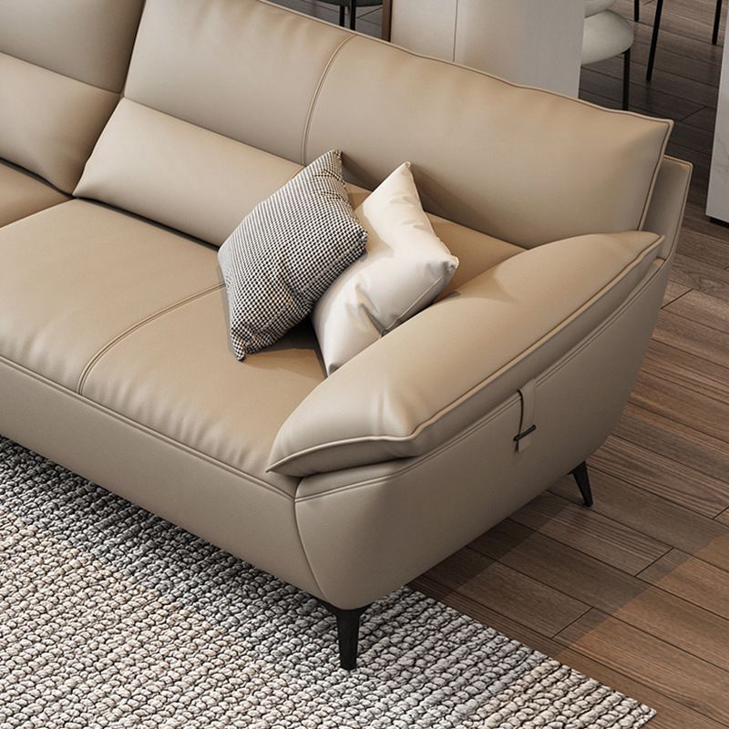 Contemporary Modern Solid Color Standard Sofa/Loveseat/Single Sofa in Off-White with 4-seater/for 3/2 People and 2 Pillows/1 Pillow